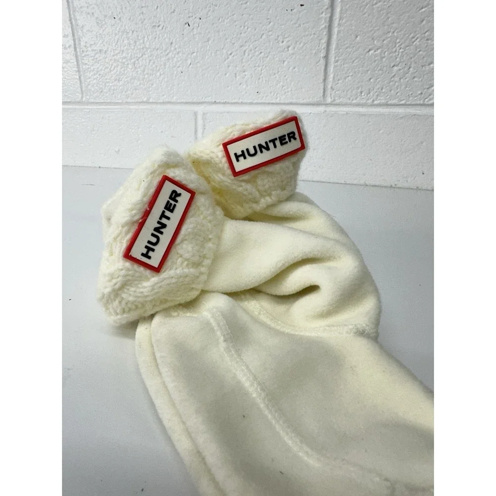 Hunter Kids Girls Stitch Cable Boot‎ Sock Liner Cream / Size Medium (11-13)